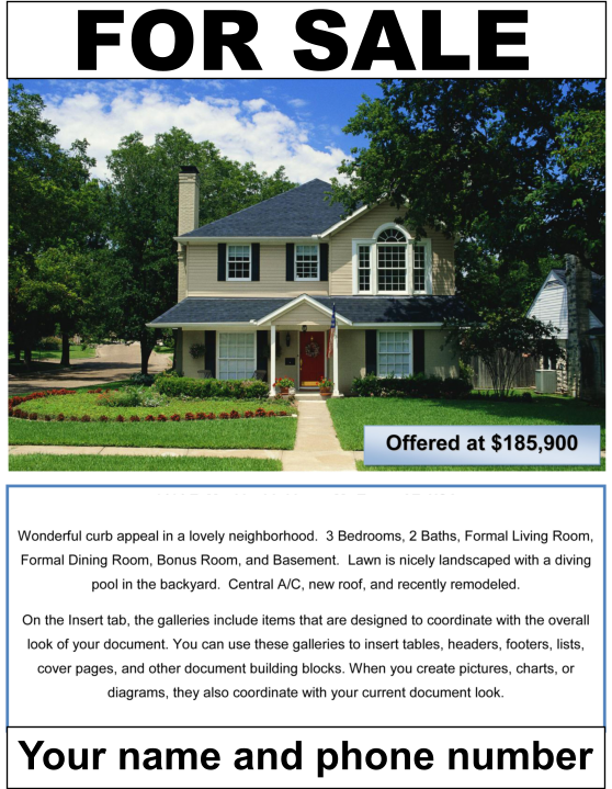 Professional Flyers for our Flat Fee MLS Clients in Virginia VA